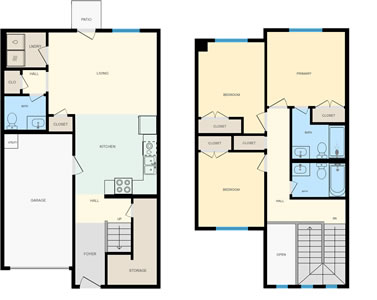 Three Bedroom / Two & Half Bath - 1221 Sq.Ft.*